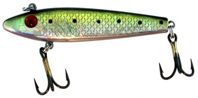 Sinking Hard Bait, Dark Green Back, Silver Scales with Spots, 3.5 Inch