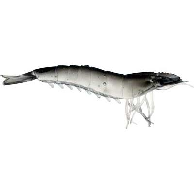 Artificial Shrimp 4-1/4" Black/Clear 4 Pack - Almost Alive Lures