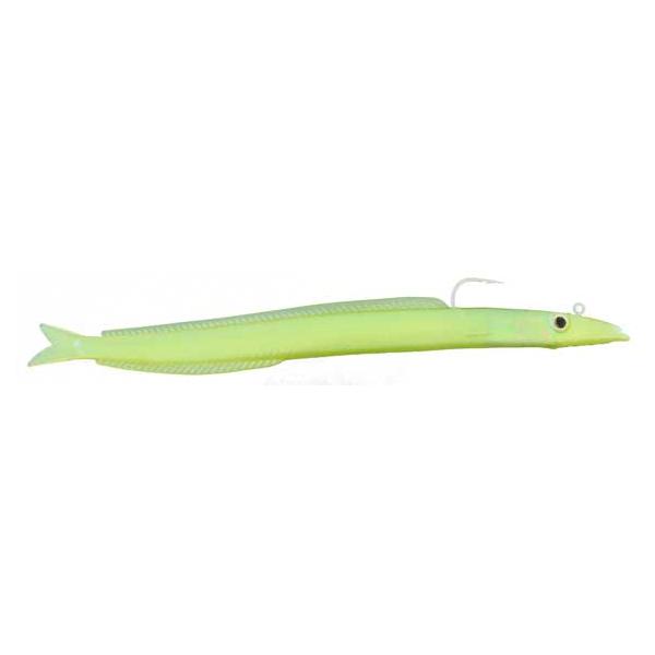 Sand Eel, 7.5 Inch, Pale Green color with Hook, Almost Alive