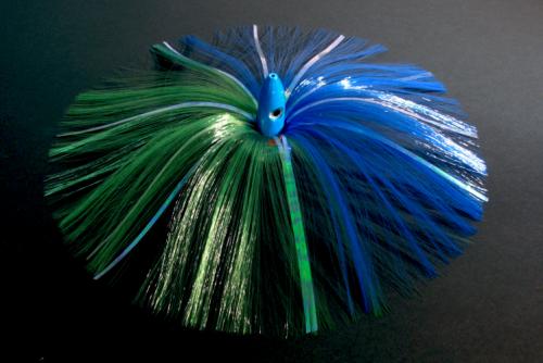 180G Blue Bullet Head with Green/Blue Hair with Mylar Flash