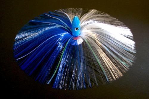 270G Blue Bullet Head with Blue/White Hair with Mylar Flash