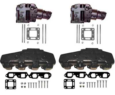 Manifold Exhaust Kit for Mercruiser GM 454 7.4L 502 8.2L V8 4 Inch Exhaust