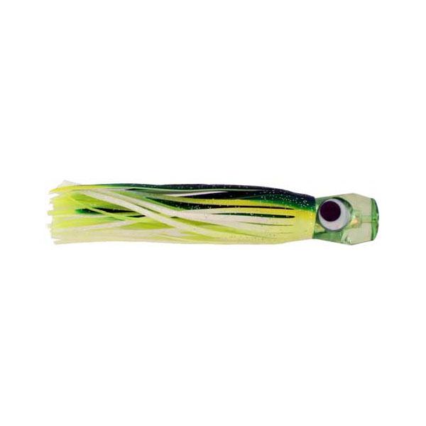 Lookout Bite Resin Head Trolling Lure Yellow Head Green Yellow Squid Skirt 7 Inch