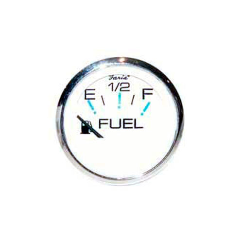Fuel Gauge OMC E-1/2-F, Chesapeake White Stainless Steel (GP9373) 2 Inch