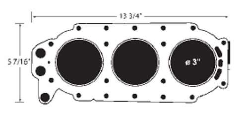 Gasket Head for Johnson Evinrude 1968-1989 3 Cyl Loopcharged 332816