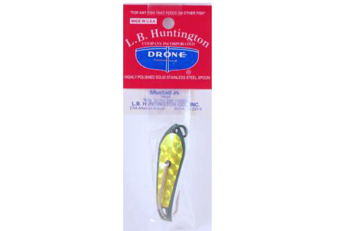 Huntington 0GR-YFS Drone Spoon Mackerel Grn w/Fl Yellow Flash Scale