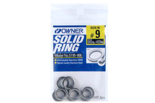 Owner 5195-906 Solid Unbreakable Rin 8Pk Sz9 900Lb Stainless