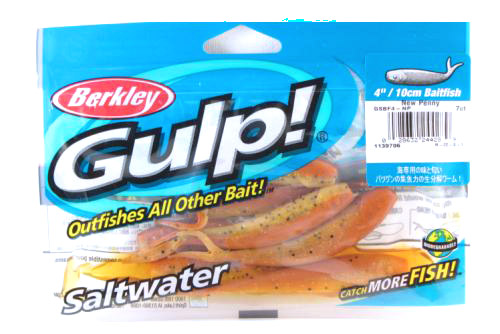 Berkley GSBF4-NP Gulp Saltwater Baitfish 4" New Penny 7Pk