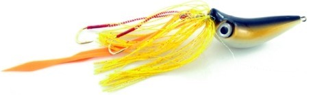 Vertical Jig with Assist Hook Black/Yellow/White 1.4 ounce - Almost Alive Lures