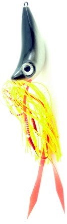 Vertical Jig with Assist Hook Black/White 2.8 ounce - Almost Alive Lures
