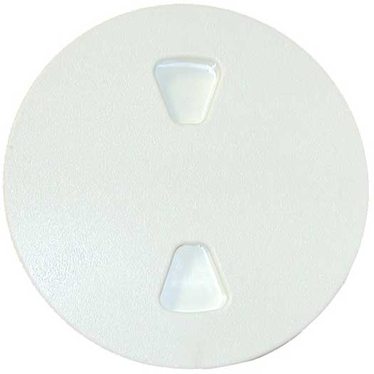 Boat Deck Plate Screw Out - Textured Top 8 Inch Dia Polar White Sure-Seal