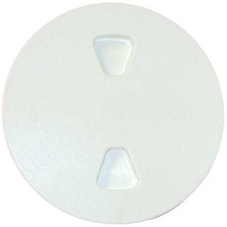 Boat Deck Plate Screw Out - Textured Top 8 Inch Dia Polar White Sure-Seal