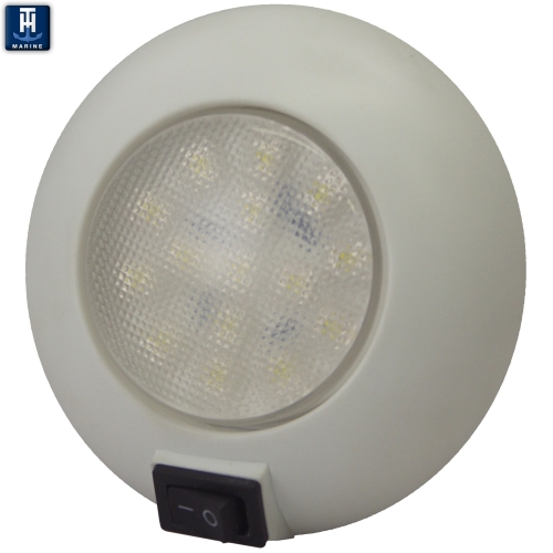 LED Marine Dome Light 4" Surface Mount With Switch Cool White