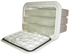 Fishing Tackle Box 11 Inch x 15 Inch 3-Drawer Polar White 3 trays
