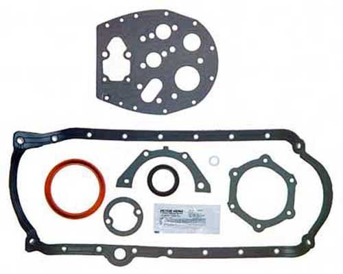 Gasket Lower Set Marine GM V8 Small Block 1986 Later for 1 Piece Seal