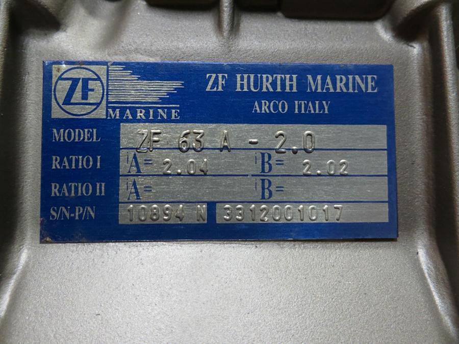 Marine Transmission ZF Hurth ZF63A 2.00:1 Ratio Rebuilt 3312001017