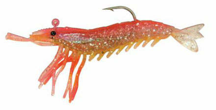 Artificial Shrimp Rigged 3-1/4" Pink/Yellow 3 Pack - Almost Alive Lures