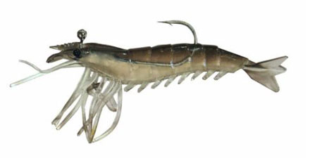 Artificial Shrimp Hook Only 3-1/4" Black/Clear 6 Pack - Almost Alive Lures