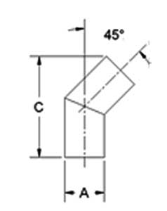 Marine Wet Exhaust Elbow Fiberglass 5 Inch Diameter 45 degree Angle