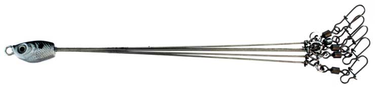 Castable 5 Arm Umbrella Rig 6.5 inch 20g Black-Gray East Coast and Alabama Favorite