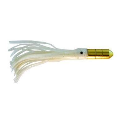 Gold Bullet Trolling Lure, 5 inch with Glowing squid skirt