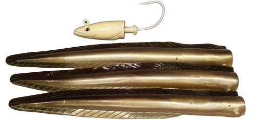 Lead Eel Head with Hook and Tails - Almost Alive Lures