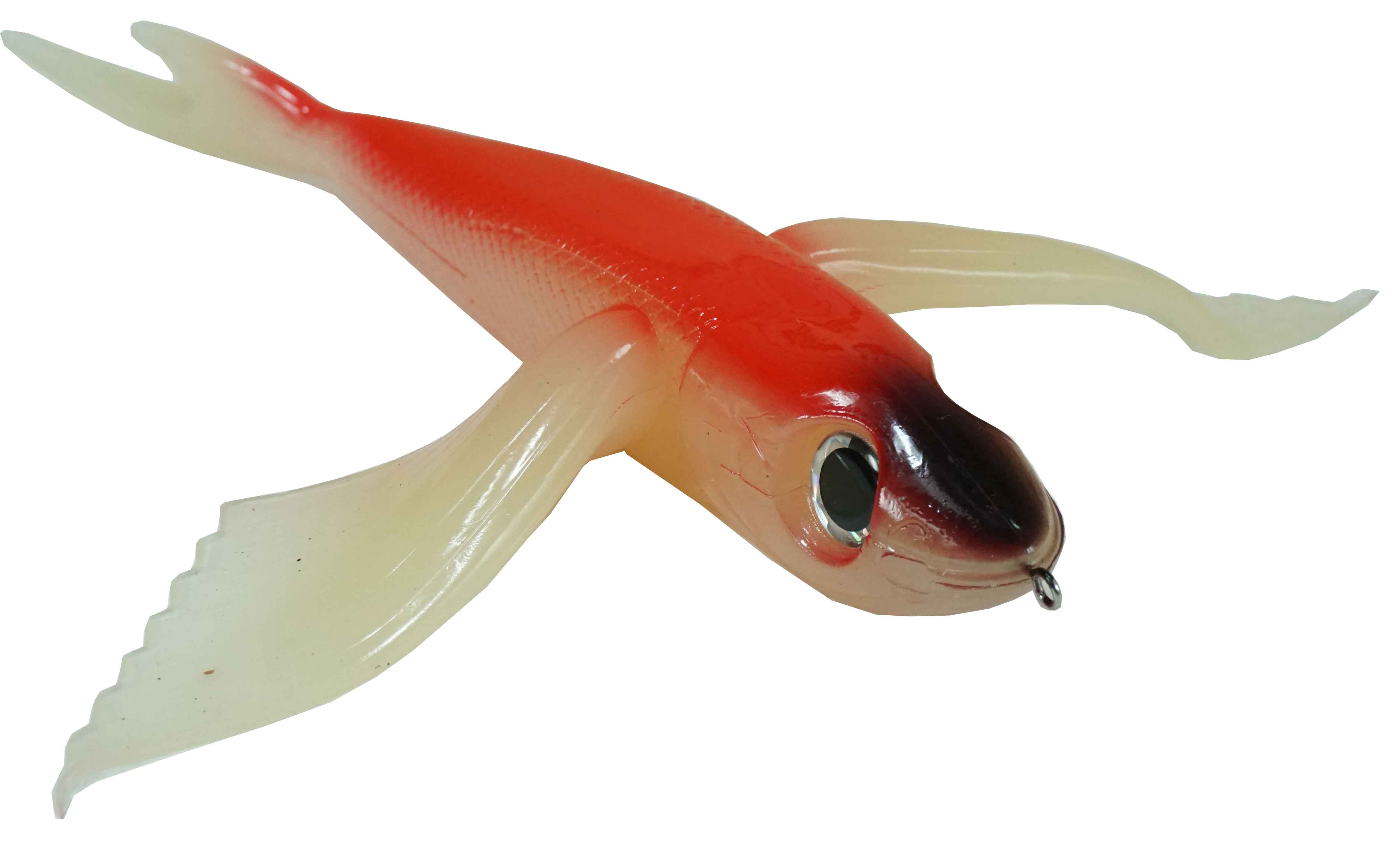 Flying Fish with Rigging Spring Red/Clear/Black Nose 10" - Almost Alive Lures