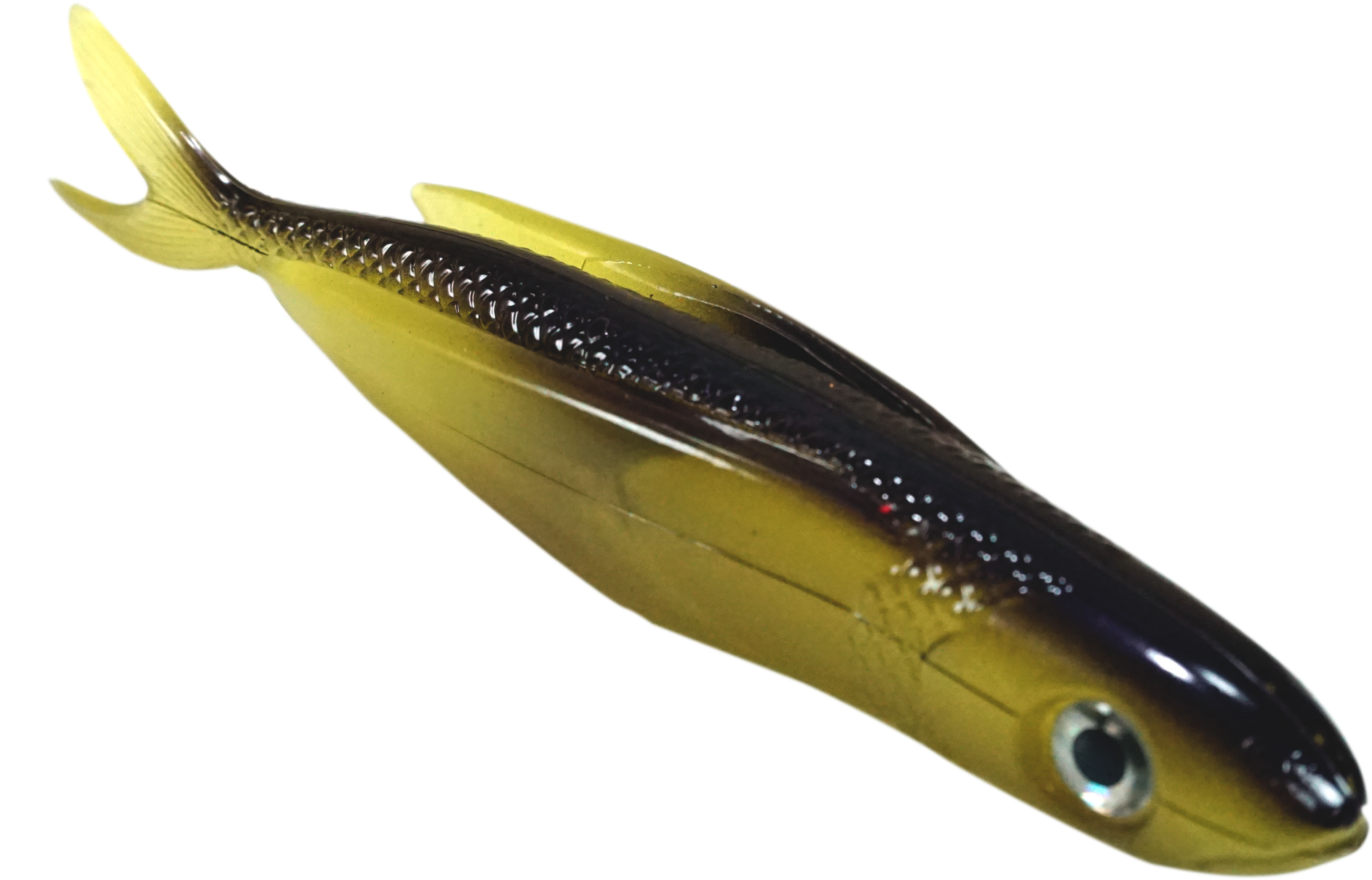 Almost Alive Lures 8.5" Soft Plastic Flying Fish with Swept Back Wing Bait Brown/Yellow