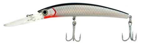 Deep Runner Hard Bait, Black and Silver with Red Gill Plate 5-3⁄4 Inch 2 Treble Hook