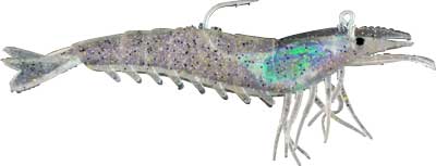 Artificial Shrimp Rigged 4-1/4" Silver Flake 4 Pack - Almost Alive Lures