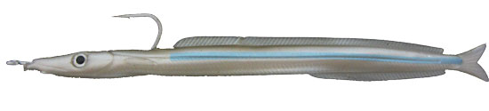 Artificial Sand Eel Rigged 9" Natural Stripe 3 Pack - Almost Alive Lures