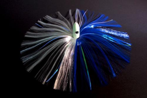 180G Glow Bullet Head with Blue/White Hair with Mylar Flash