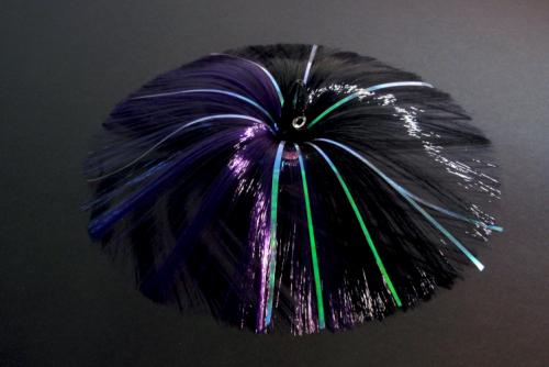 270G Black Bullet Head with Purple/Black Hair with Mylar Flash