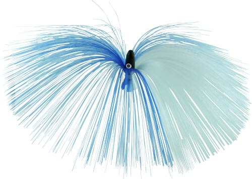 Witch Lure, Black Bullet Head, 23g, with 7 Inch Blue, White Hair