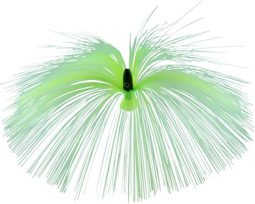 Witch Lure, Black Bullet Head, 23g, with 7 Inch Chartreuse Hair