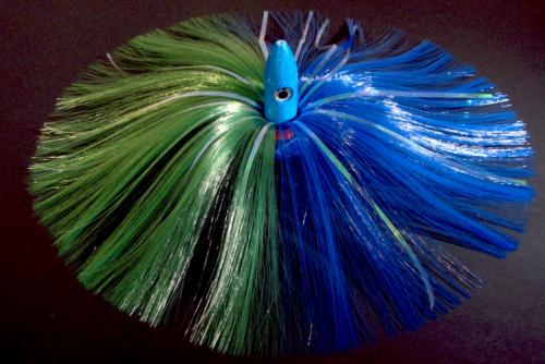 350G Blue Bullet Head with Green/Blue Hair with Mylar Flash