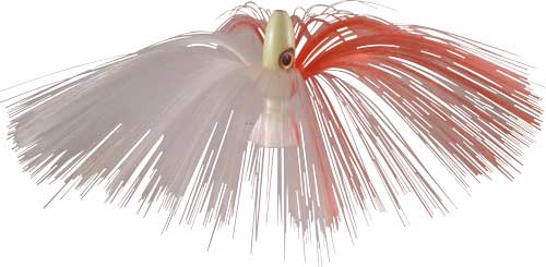 Witch Lure, Glow Bullet Head, 95g, with 7 Inch Red, White Hair