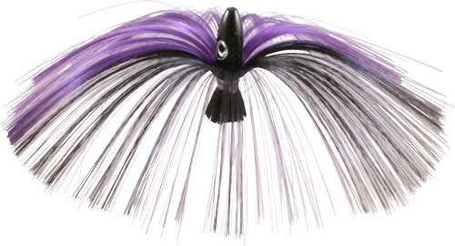 Witch Lure, Black Bullet Head, 95g, with 7 Inch Purple, Black Hair