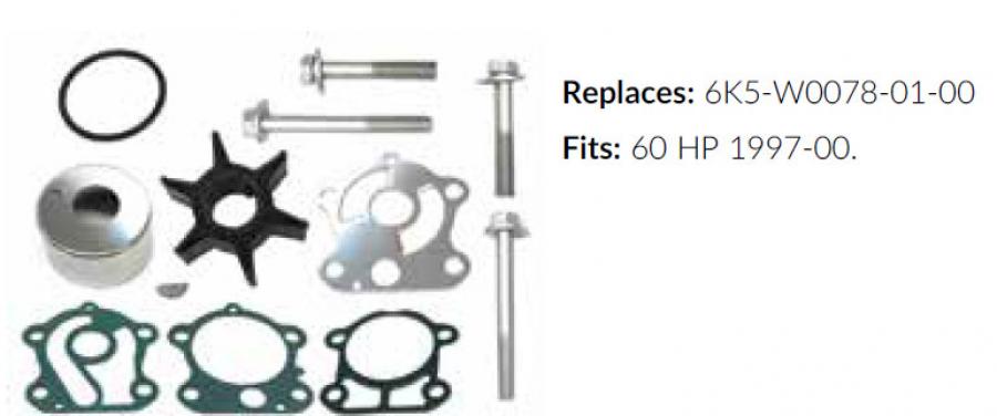 Water Pump Repair Kit for Yamaha Fits: 60 HP 1997-00