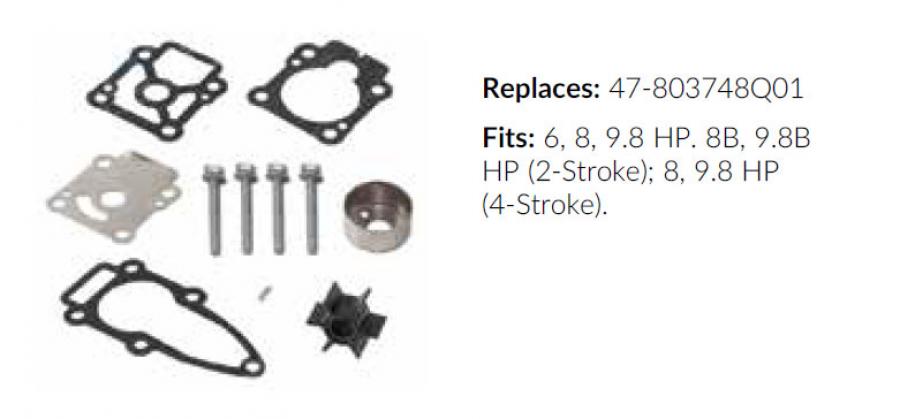 Impeller Repair Kit for Mercury Mariner Replaces: 47-803748Q01