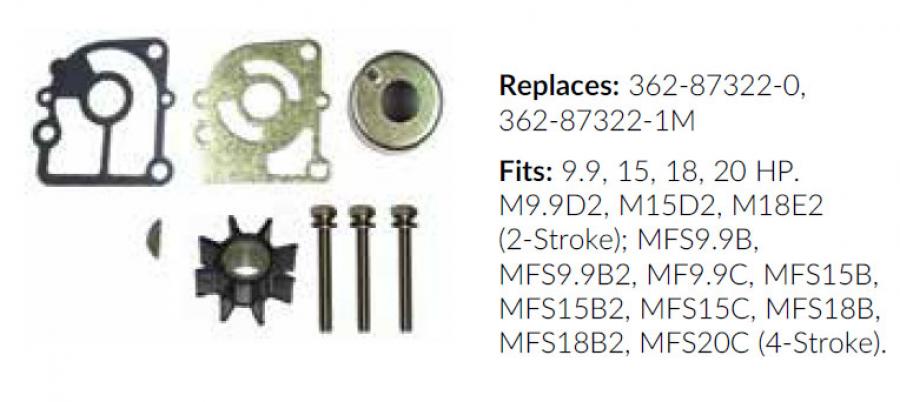 Water Pump Repair Kit for Tohatsu Replaces 362-87322-0,362-87322-1M
