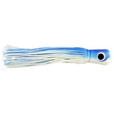 Semi-Soft Concave Head Trolling Lure 8 Inch White and Blue 2 oz