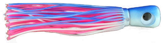 Semi-Soft Concave Head Trolling Lure 8 Inch Blue, White and Pink 2 oz
