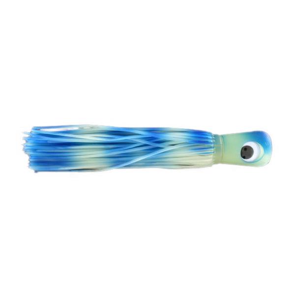Semi-Soft Concave Head Trolling Lure 8 Inch Glow White and Blue 2 oz