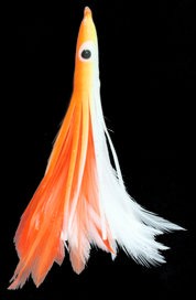 Tuna Feather Orange and White Skirt with Orange and White Feathers 1 oz