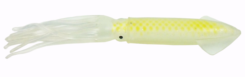 Soft Squid, Full Body, 12 inch, Yellow, Brown, White