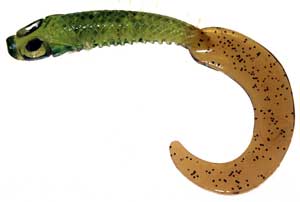 Soft Bait Curly Tail Green 3 inch 10 pack