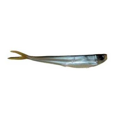 Soft Bait Fish Green Silver Split Tail 5.5 Inch 8 pack
