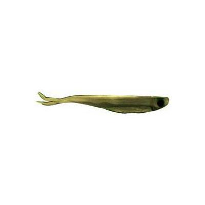 Soft Bait Fish Silver Green Split Tail 5.5 Inch 8 pack