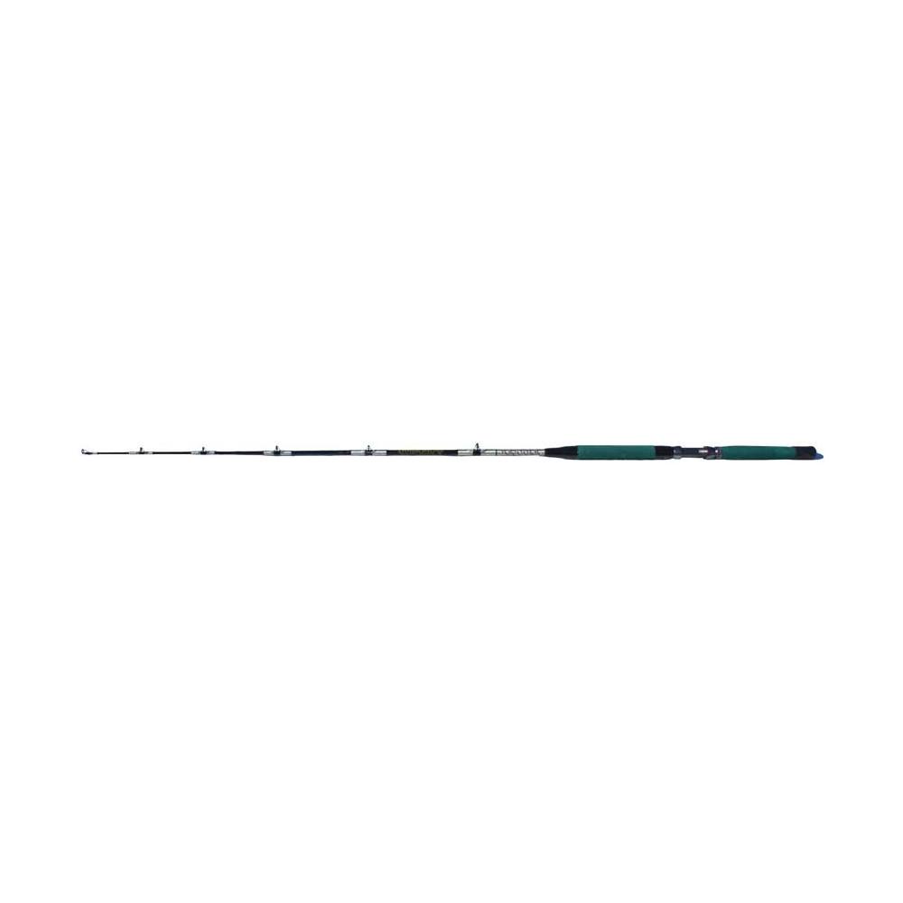 Graphite Trolling Rod, 6 foot, 20-40 lbs Action, Black Rod with Silver, Blue, Gold pattern